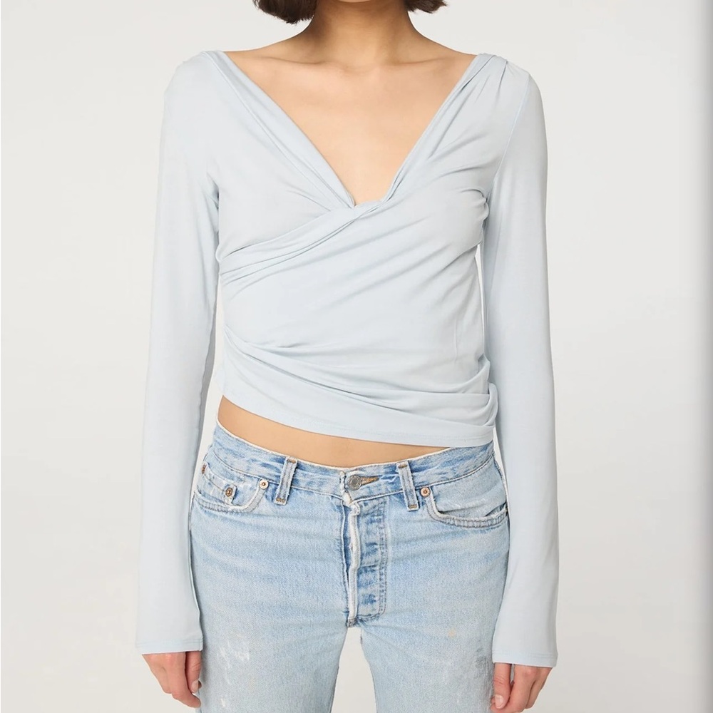 Line By K Umi long sleeve top - powder blue